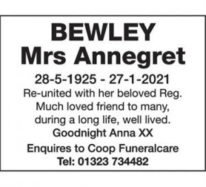 Mrs Annegret Bewley